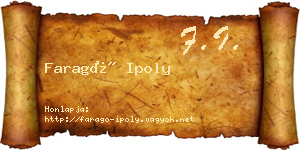 Faragó Ipoly névjegykártya