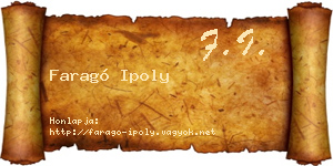 Faragó Ipoly névjegykártya